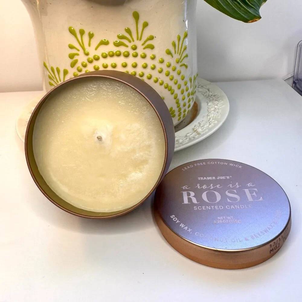 Trader Joe’s ROSE Scented Candle Seasonal LIMITED‎ EDITION 2 PACK 5 oz Floral